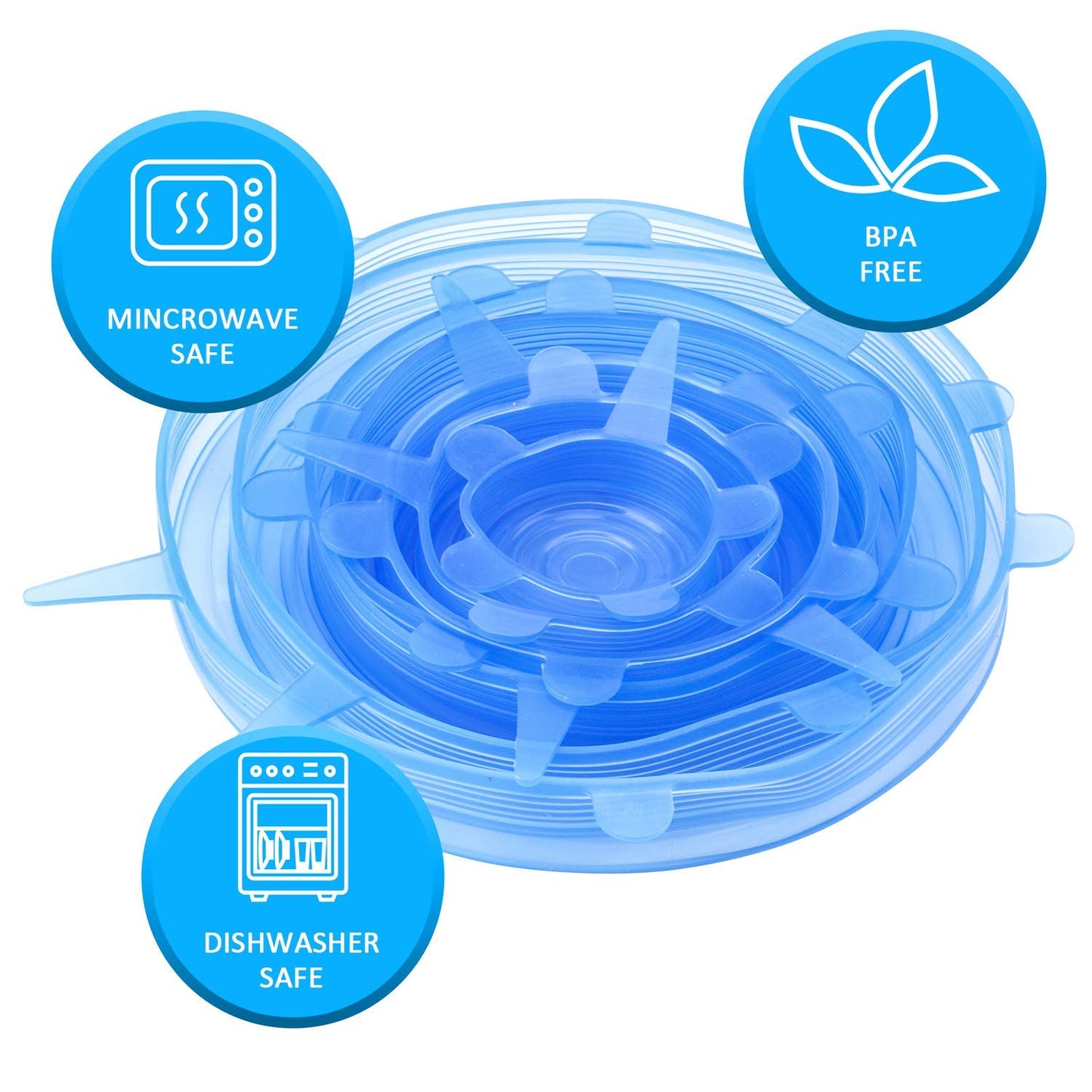 House of Quirk Reusable Silicone Durable Food Storage Covers for Bowls,